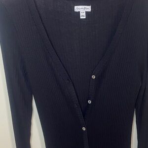 Love Fire Black Ribbed Long Sleeve Lightweight Sweater Dress Size M